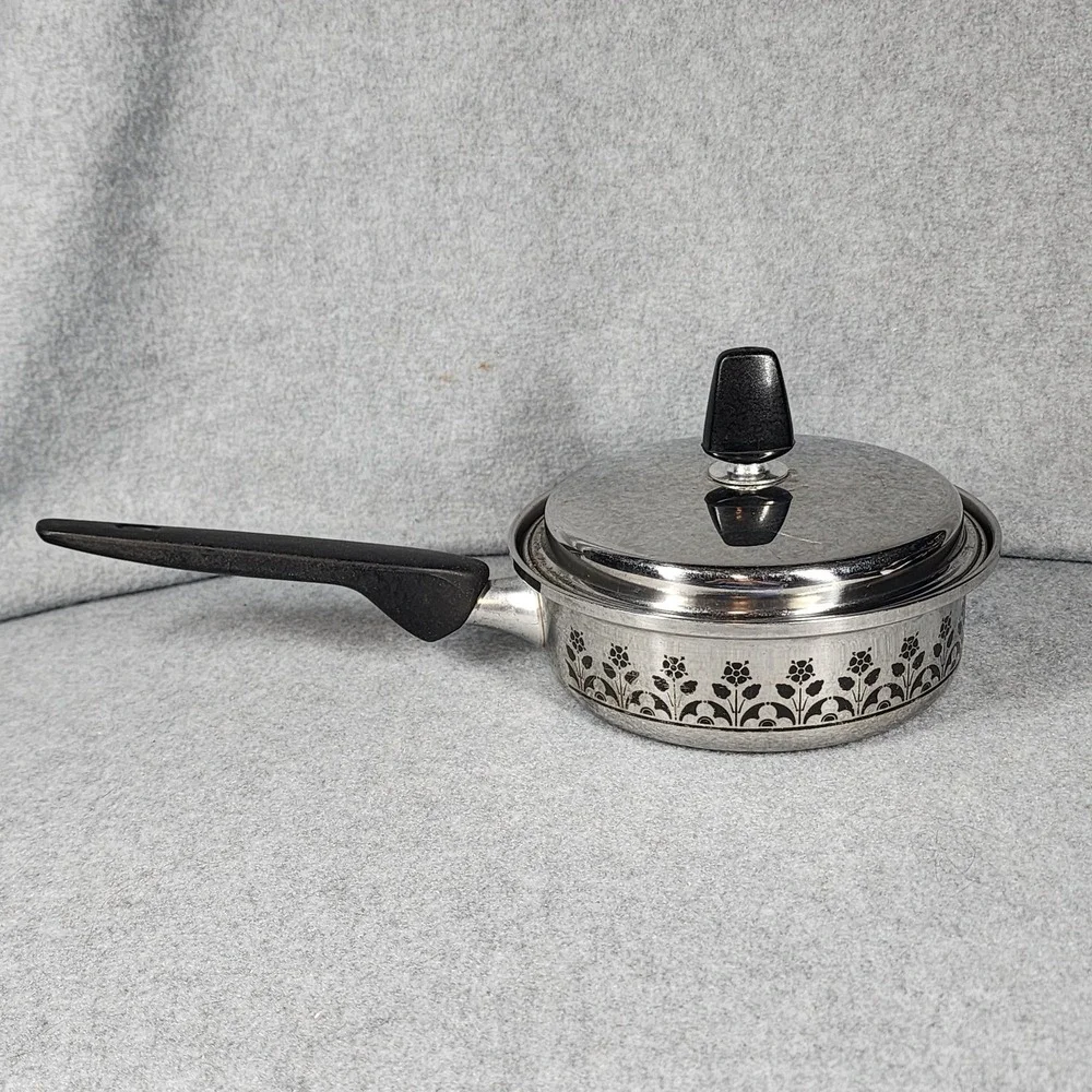 Vintage Regal 18-8 3Ply Floral Design Stainless Steel Cookware Set 5 USA